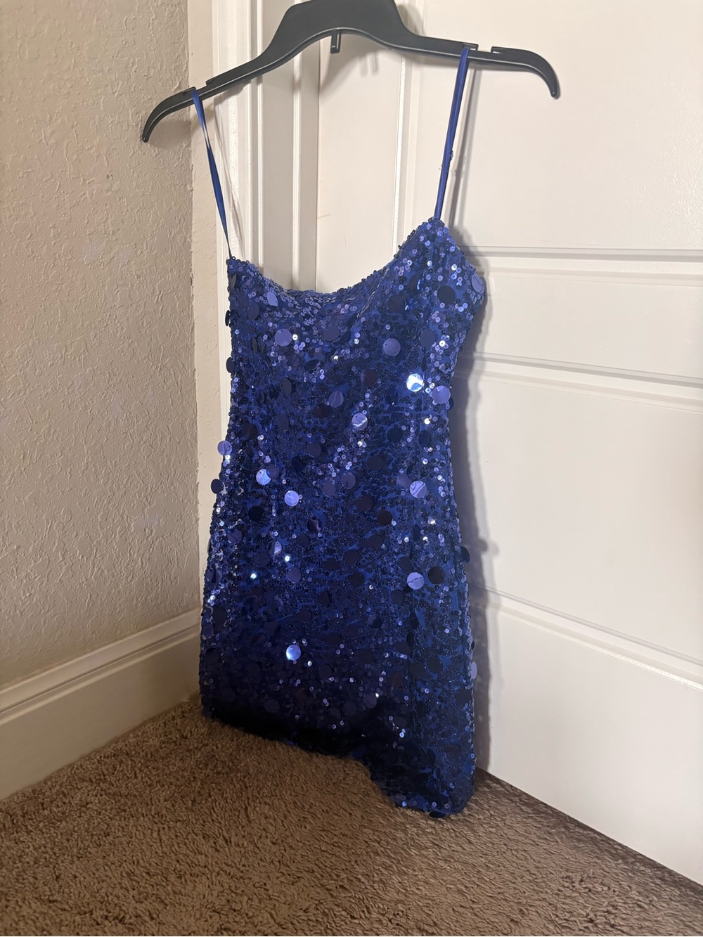 Girls Blue Sequin Party Dress